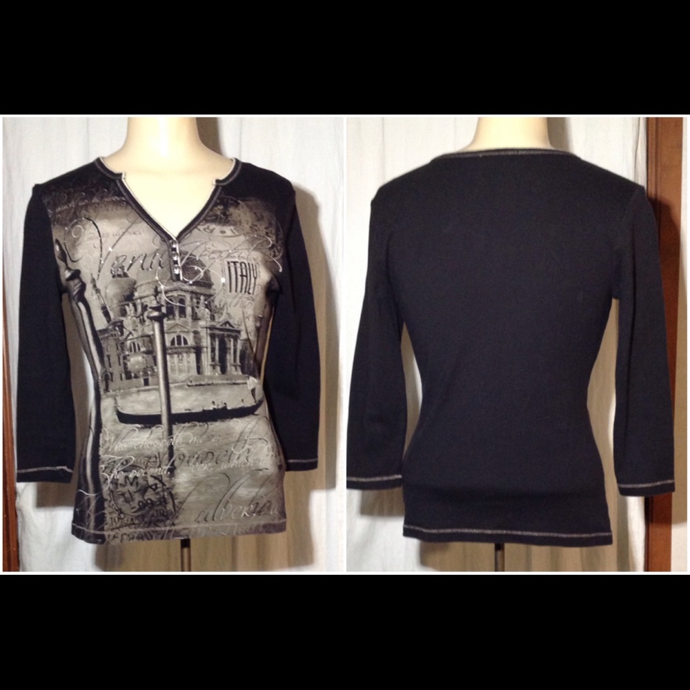 Women's Size S Blue Canyon Venice Shirt Top